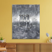 Scorpio Zodiac Symbol in Grunge Metallic Style Leinwanddruck (Insitu (Wohnzimmer))