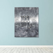 Scorpio Zodiac Symbol in Grunge Metallic Style Leinwanddruck (Insitu (Holzboden))