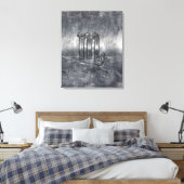 Scorpio Zodiac Symbol in Grunge Metallic Style Leinwanddruck (Insitu (Schlafzimmer))
