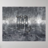 Scorpio Zodiac Symbol in Grunge Metallic Style Poster (Vorne)