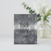 Scorpio Zodiac Symbol in Grunge Metallic Style Postkarte (Stehend Vorderseite)