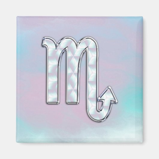 Scorpio Zodiac Symbol in Mother of Pearl Decor Magnet (Vorne)