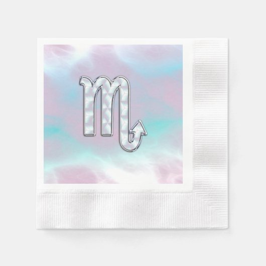 Scorpio Zodiac Symbol in Mother of Pearl Decor Serviette (Vorderseite)