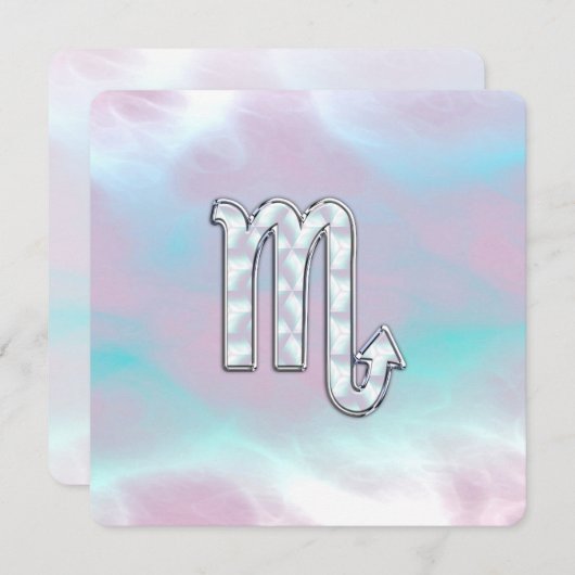 Scorpio Zodiac Symbol in Mutter Perlenstil (Vorne/Hinten)