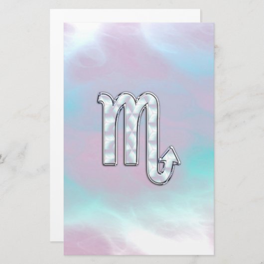 Scorpio Zodiac Symbol in Mutter Perlenstil Briefpapier (Vorne/Hinten)