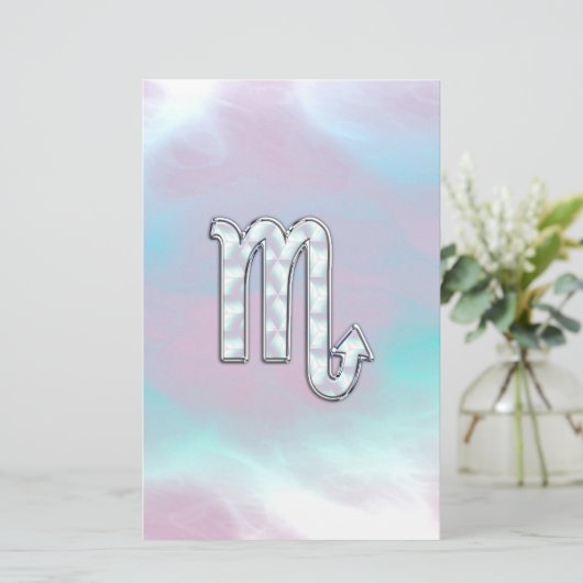 Scorpio Zodiac Symbol in Mutter Perlenstil Briefpapier (Stehend Vorderseite)