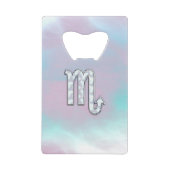 Scorpio Zodiac Symbol in Mutter Perlenstil Geldkarten Flaschenöffner (Vorderseite)