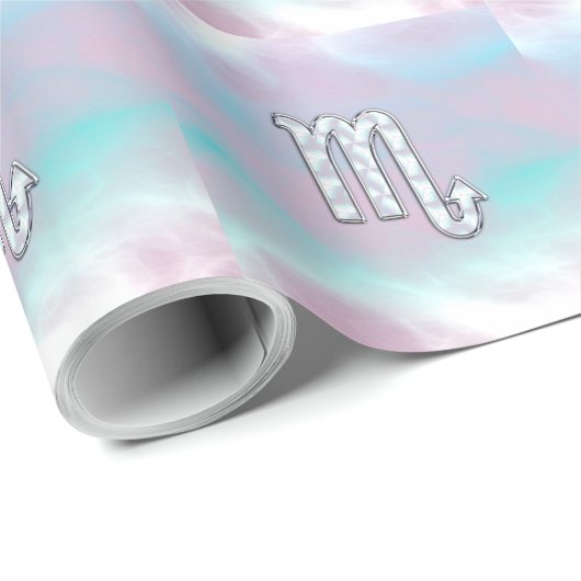 Scorpio Zodiac Symbol in Mutter Perlenstil Geschenkpapier (Rolleneckpunkt)