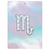 Scorpio Zodiac Symbol in Mutter Perlenstil Klemmbrett (Rückseite)