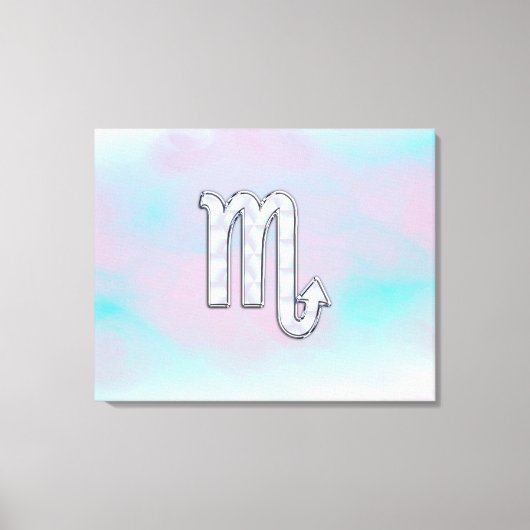 Scorpio Zodiac Symbol in Mutter Perlenstil Leinwanddruck (Vorderseite)