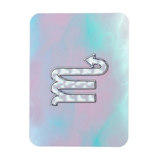 Scorpio Zodiac Symbol in Mutter Perlenstil Magnet (Vertikal)