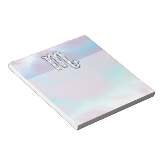 Scorpio Zodiac Symbol in Mutter Perlenstil Notizblock (angewinkelt)