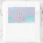 Scorpio Zodiac Symbol in Mutter Perlenstil Rechteckiger Aufkleber (Tasche)