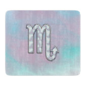 Scorpio Zodiac Symbol in Mutter Perlenstil Schneidebrett (Vorderseite)