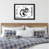 Scorpio Zodiac-Symbol Leinwanddruck (Insitu (Schlafzimmer))