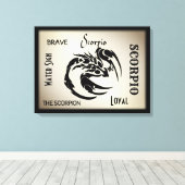 Scorpio Zodiac-Symbol Leinwanddruck (Insitu (Holzboden))