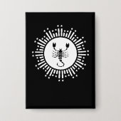 Scorpio Zodiac-Symbol mit Radiant-Sternexplosion Button (Vorderseite)