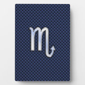 Scorpio Zodiac Symbol navvin blauer Kohlefaser Sti Fotoplatte (Vorderseite)