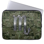 Scorpio Zodiac Symbol Olive Green Digitale Camoufl Laptopschutzhülle (Vorderseite)