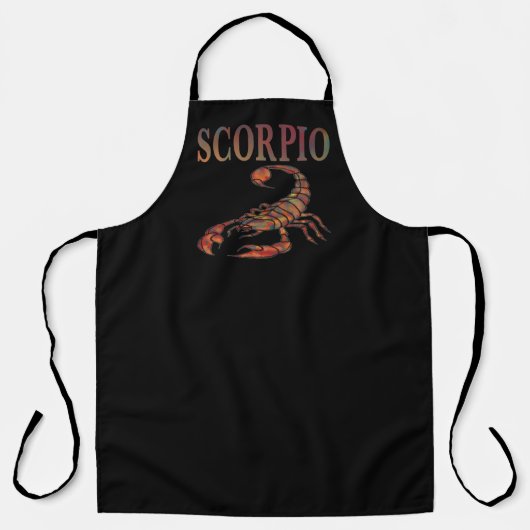 Scorpio Zodiac Symbol Schwarze Schürze (Vorderseite)