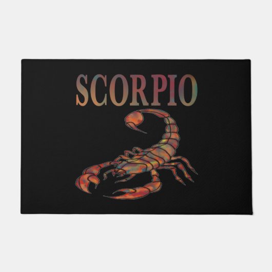 Scorpio Zodiac Symbol Schwarze Türmatte (Vorderseite)