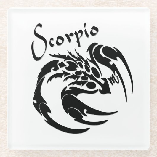 Scorpio Zodiac Symbol und Zeichen Glasuntersetzer (Vorderseite)