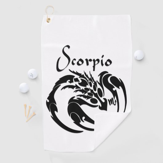 Scorpio Zodiac Symbol und Zeichen Golfhandtuch (Insitu)