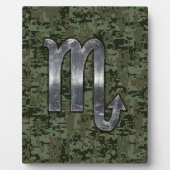 Scorpio Zodiac Symbol Woodland Digitale Camouflage Fotoplatte (Vorderseite)