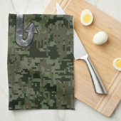 Scorpio Zodiac Symbol Woodland Digitale Camouflage Geschirrtuch (Viertel Falte)