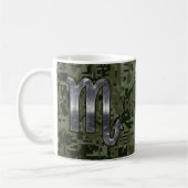 Scorpio Zodiac Symbol Woodland Digitale Camouflage Kaffeetasse (Links)
