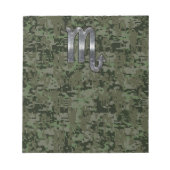 Scorpio Zodiac Symbol Woodland Digitale Camouflage Notizblock (Vorderseite)