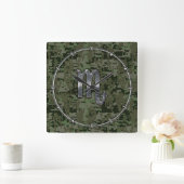 Scorpio Zodiac Symbol Woodland Digitale Camouflage Quadratische Wanduhr (Zuhause)
