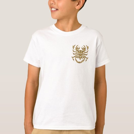 Scorpio Zodiac - Tribal Gold T-Shirt (Vorderseite)