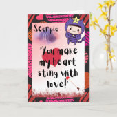 Scorpio Zodiac Valentines Personalisierte Karte (Gelbe Blume)