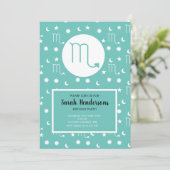 Scorpio zodiac water sign Einladungsvorlage Einladung (Stehend Vorderseite)