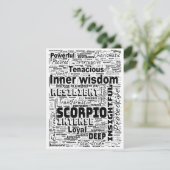 Scorpio Zodiac Word Cloud Inspiration Flachkarte (Stehend Vorderseite)