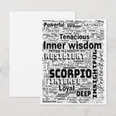 Scorpio Zodiac Word Cloud Inspiration Flachkarte (Vorne/Hinten)