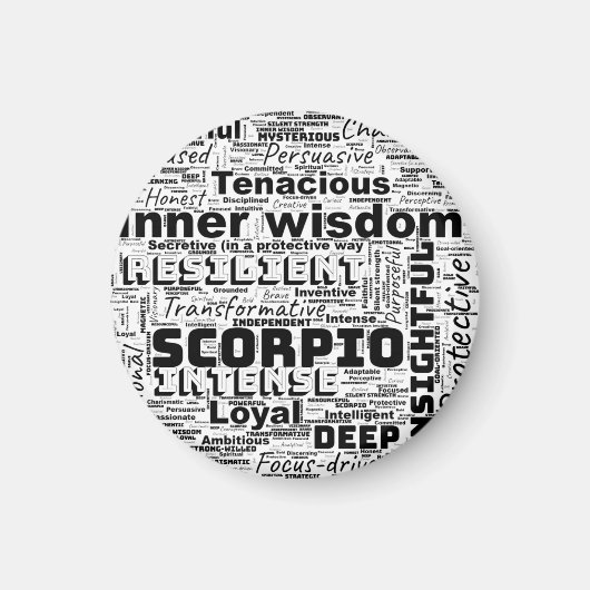 Scorpio Zodiac Word Cloud Inspiration Magnet (Vorne)