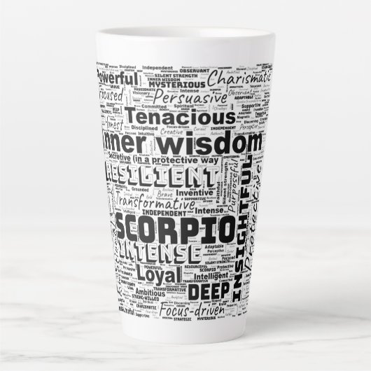 Scorpio Zodiac Word Cloud Inspiration Milchtasse (Vorderseite)