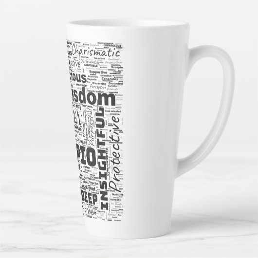 Scorpio Zodiac Word Cloud Inspiration Milchtasse (Rechts)