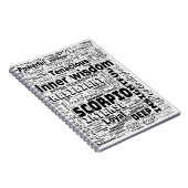 Scorpio Zodiac Word Cloud Inspiration Notebook Notizblock (Rechte Seite)