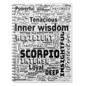 Scorpio Zodiac Word Cloud Inspiration Notebook Notizblock (Vorderseite)