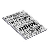 Scorpio Zodiac Word Cloud Inspiration Notizblock (Rechte Seite)