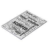Scorpio Zodiac Word Cloud Inspiration Notizblock (Linke Seite)