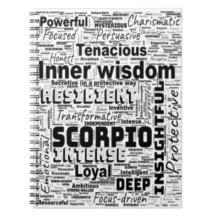 Scorpio Zodiac Word Cloud Inspiration Notizblock