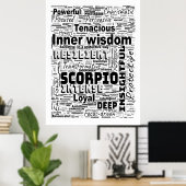 Scorpio Zodiac Word Cloud Inspiration Poster (Heimbüro)