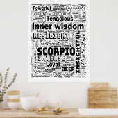 Scorpio Zodiac Word Cloud Inspiration Poster (Küche)
