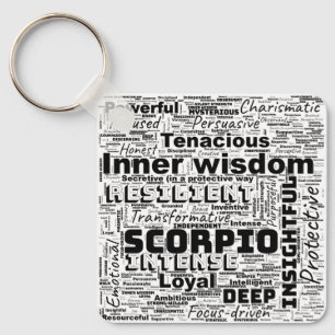 Scorpio Zodiac Word Cloud Inspiration Schlüsselanhänger