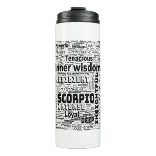 Scorpio Zodiac Word Cloud Inspiration Thermosbecher