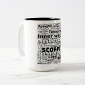 Scorpio Zodiac Word Cloud Inspiration Zweifarbige Tasse (Vorderseite Links)